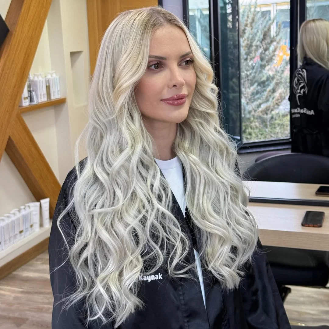beachy summer blonde hair color 2026 Cool Pearl Blonde Curls With Ethereal Volume