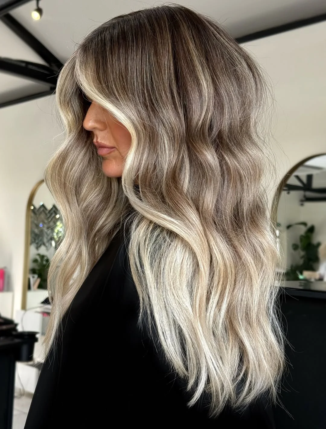 beachy summer blonde hair color 2026 Smoky Beige Blonde Balayage With Soft Shadow Root