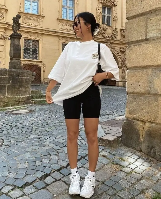 22 biker shorts outfits summer 2026 Oversized Ease Meets Clean Minimal Lines