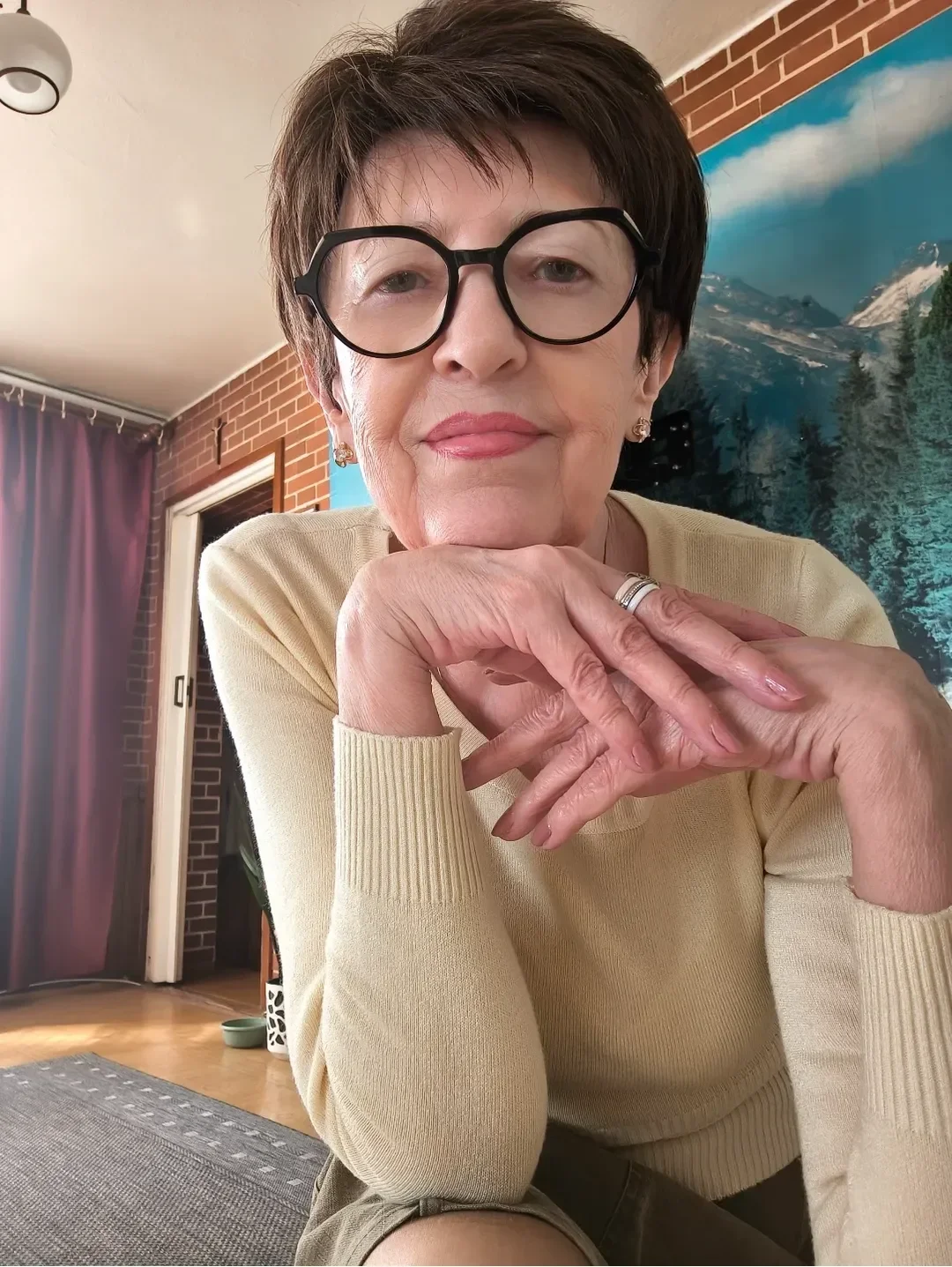 classy summer haircuts for women over 60 2026 Classic Short Pixie with Soft Volume and Glasses