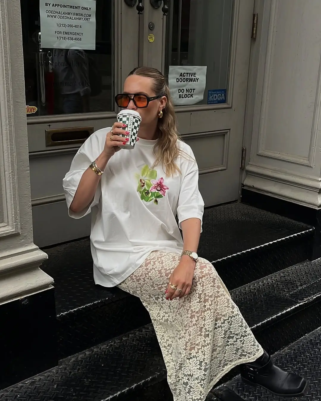 Summer Relaxed Tee and Lace Skirt That Mixes Comfort with Texture