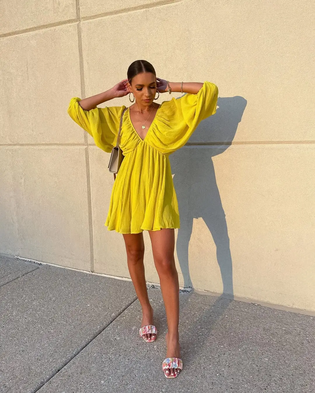 Outfits 2026 Statement yellow dress that captures pure summer energy