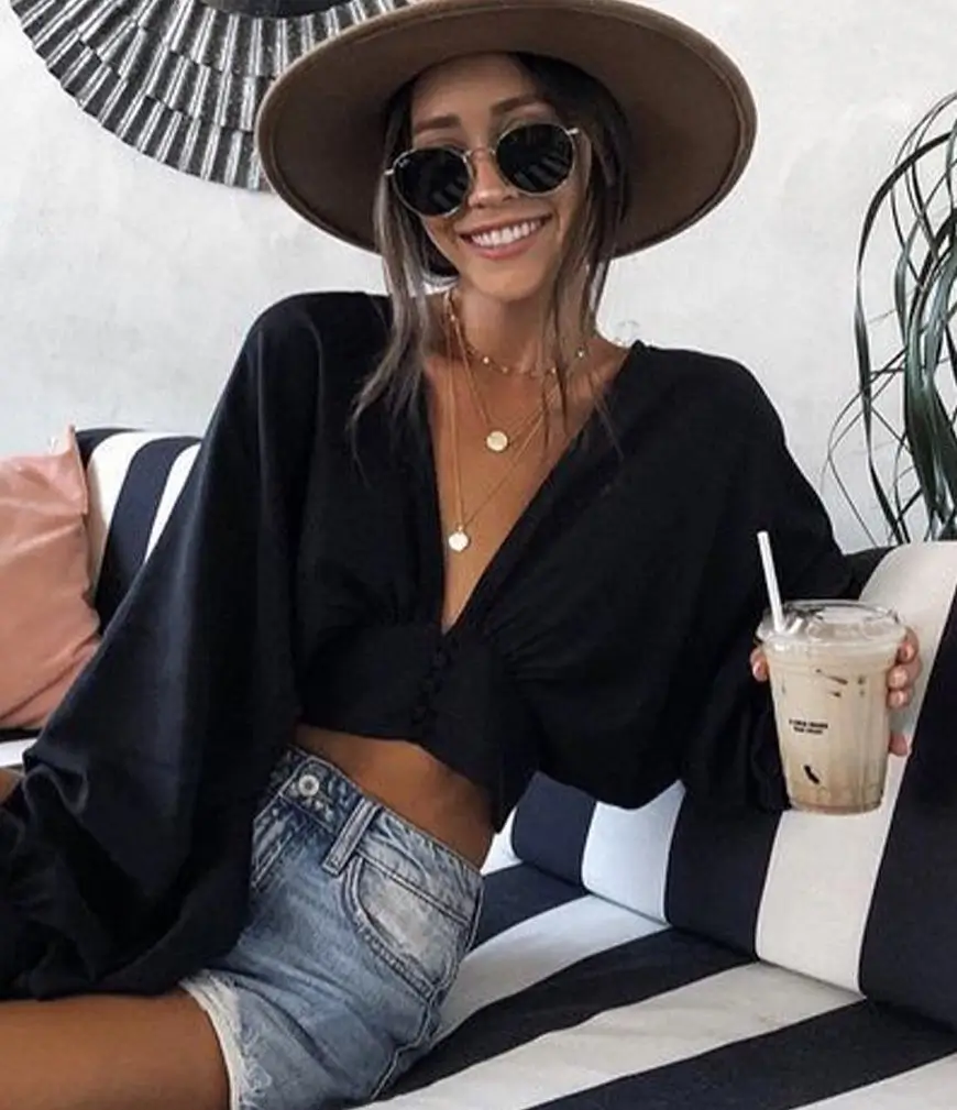 21 cute boho summer outfits 2026 Black Boho Tops That Add Instant Edge