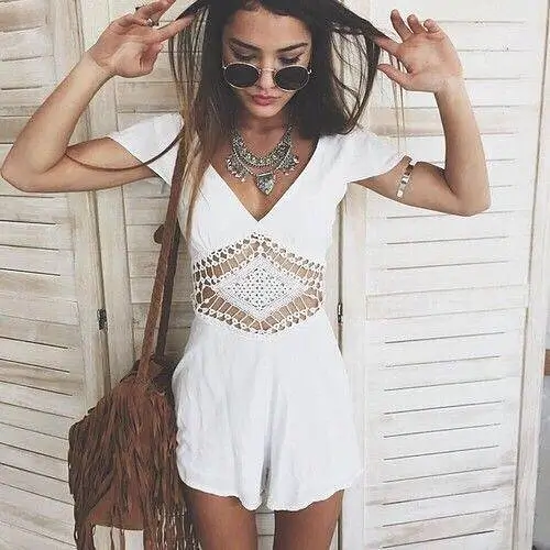 21 cute boho summer outfits 2026 Minimal White Rompers With A Soft Boho Touch