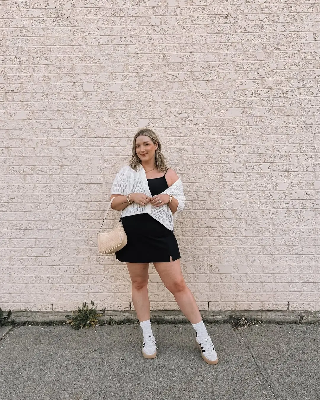 25 cute every day summer outfits 2026 Black Mini Dress With Soft Casual Layering