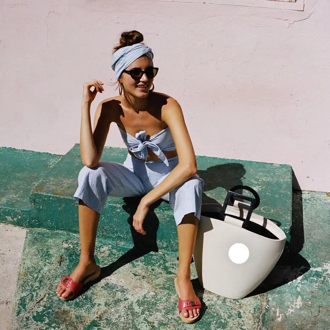 25 cute every day summer outfits 2026 Euro Summer Set With a Playful Headscarf Twist