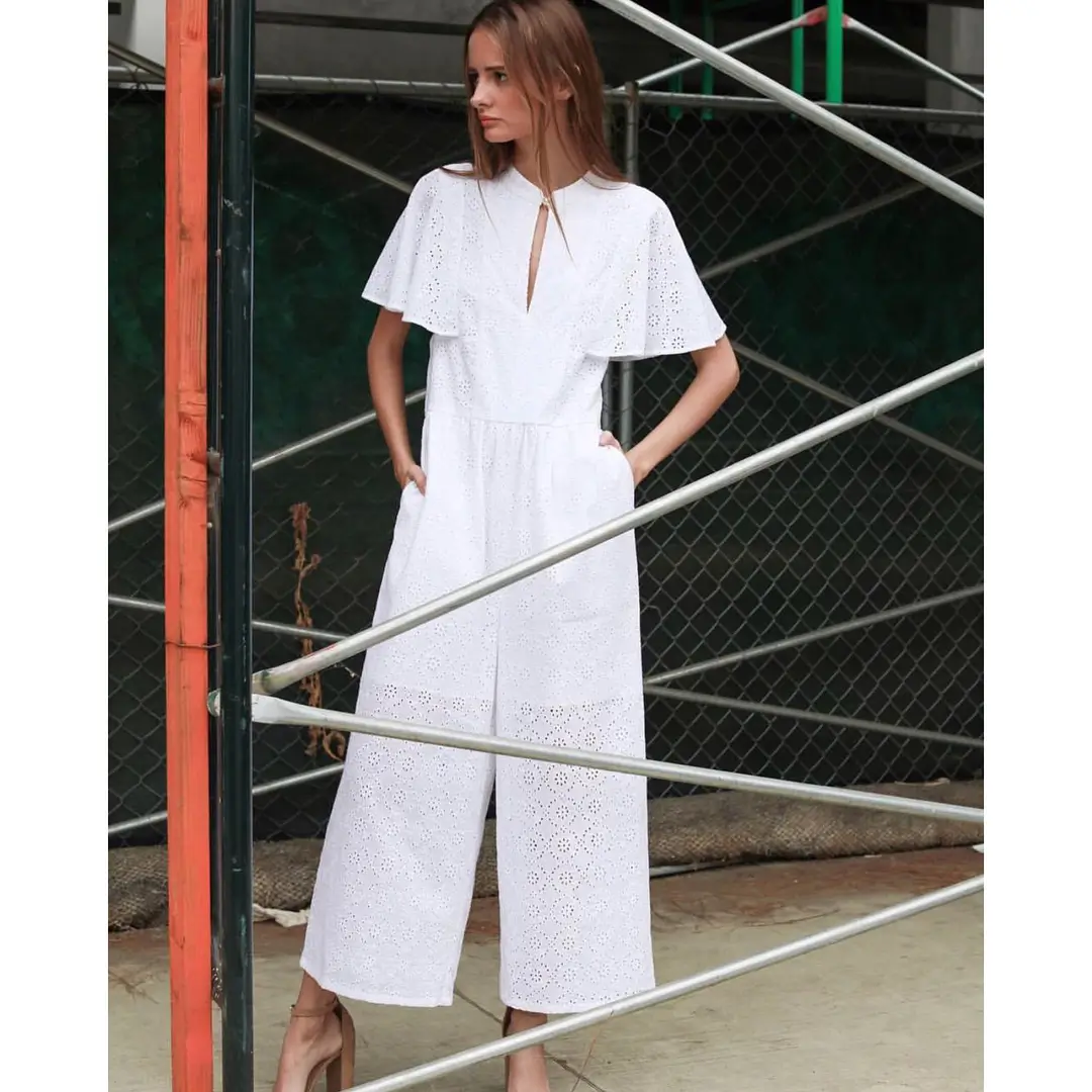 23 dressy summer jumpsuit outfits 2026 Modern Eyelet Elegance With a Breezy Edge