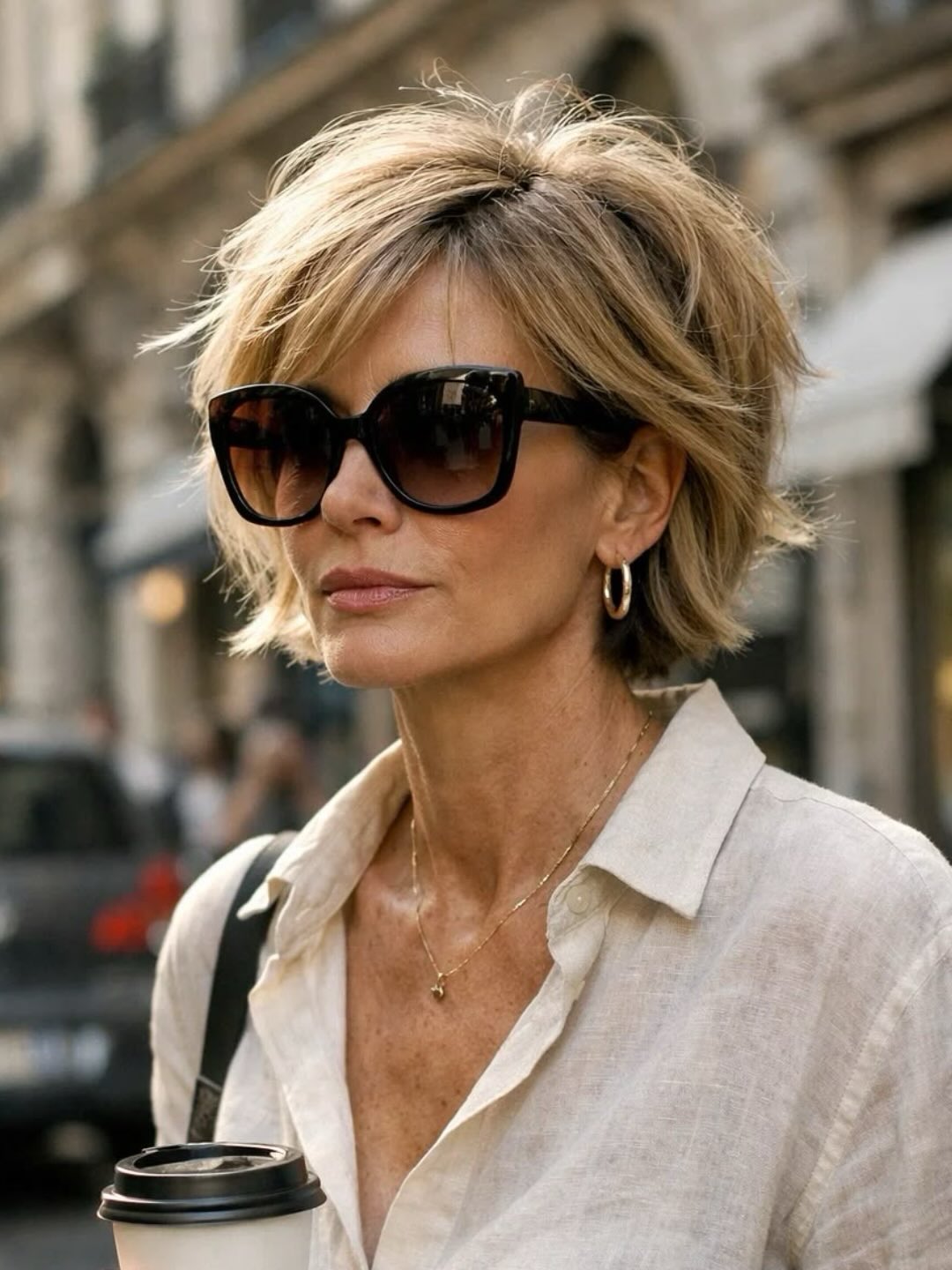 elegant summer haircuts for women over 50 2026 Short Layered Bob with Tousled Finish