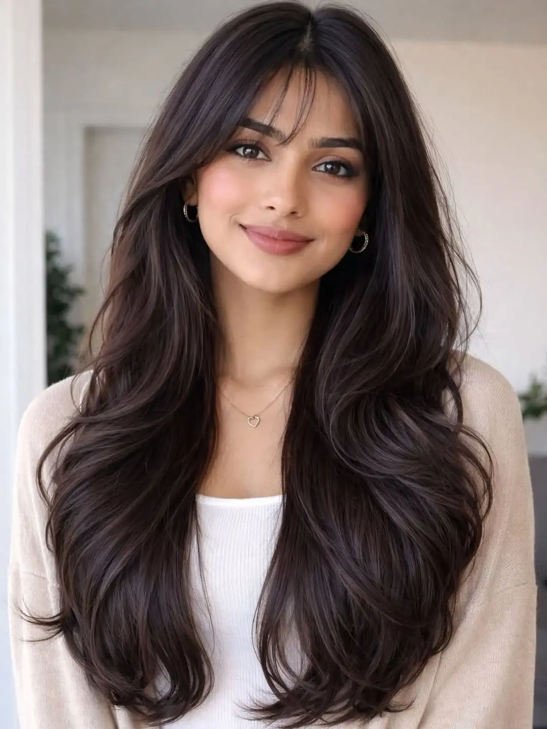 face framing summer haircuts for long hair 2026 Textured Butterfly Layers with Voluminous Side Flow