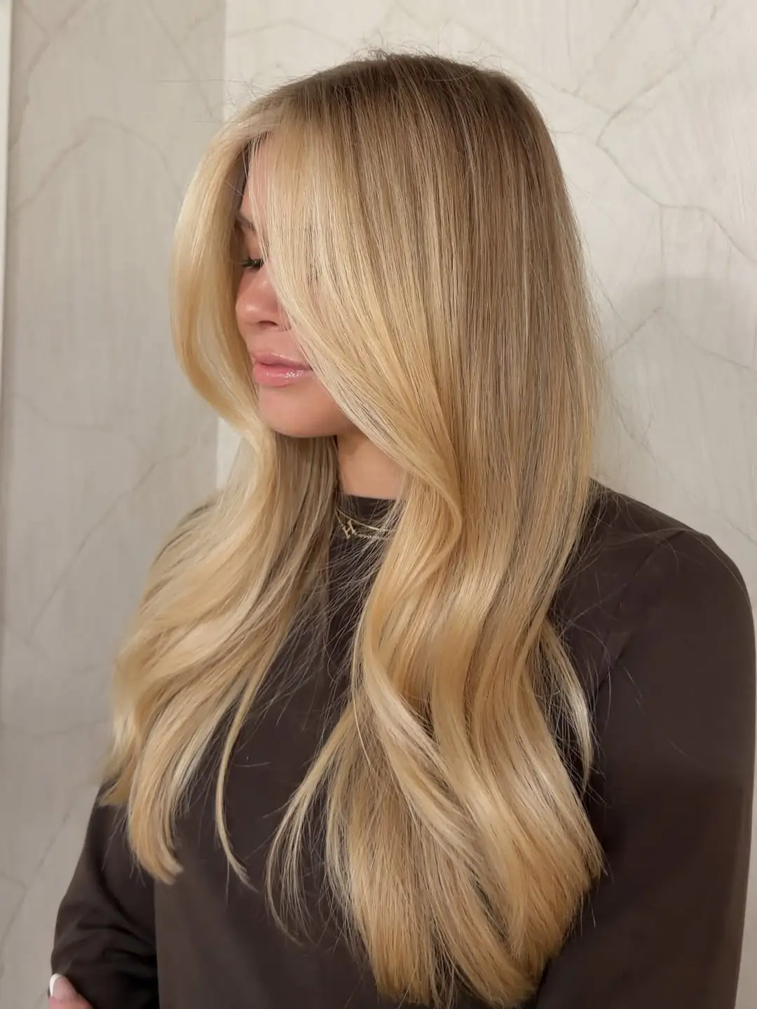 face framing summer haircuts for long hair 2026 Warm Blonde Layers with Smooth Front Definition