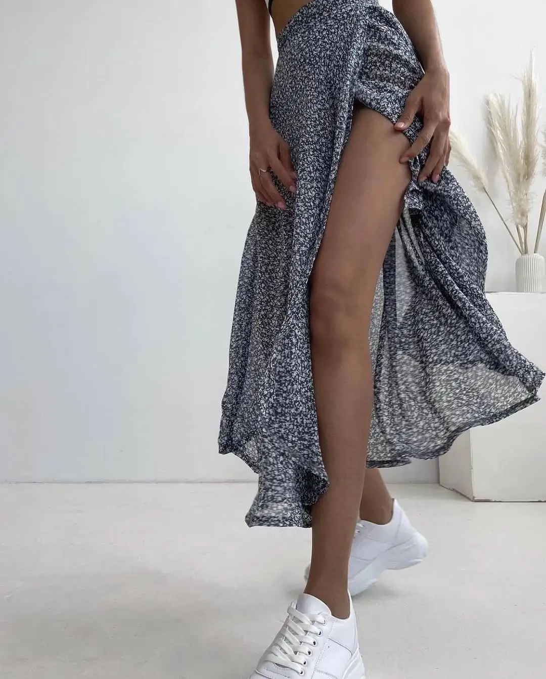 21 flowy summer skirt outfits 2026 Casual Black Long Skirt With A Sporty Edge