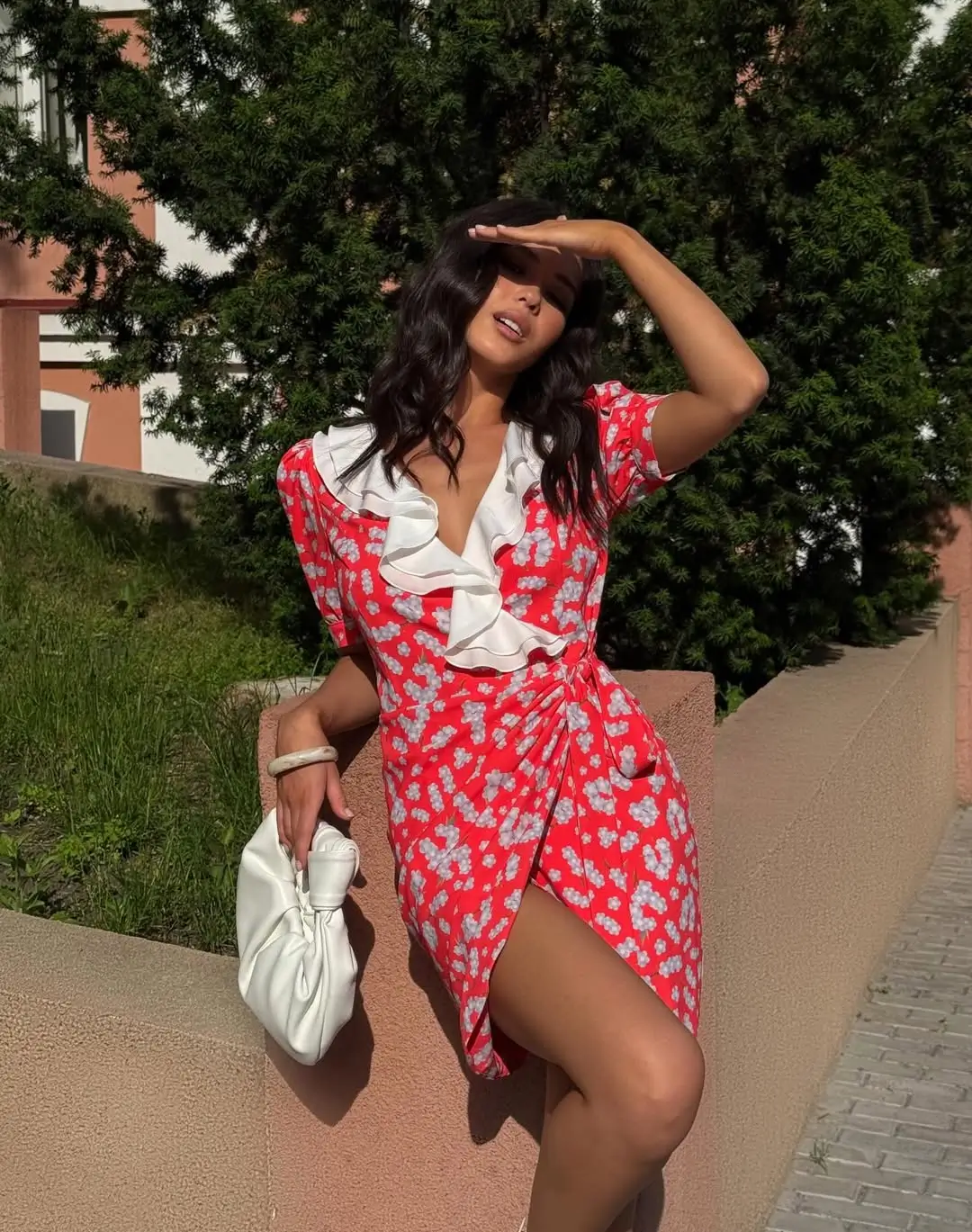 25 outfit inspo for women summer 2026 Bold Floral Wrap Dress with Summer Confidence