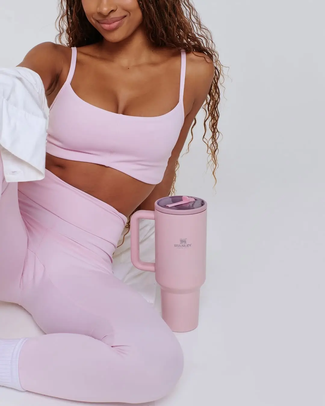 sporty legging outfits summer 2026 Soft Pink Sets That Feel Like A Second Skin