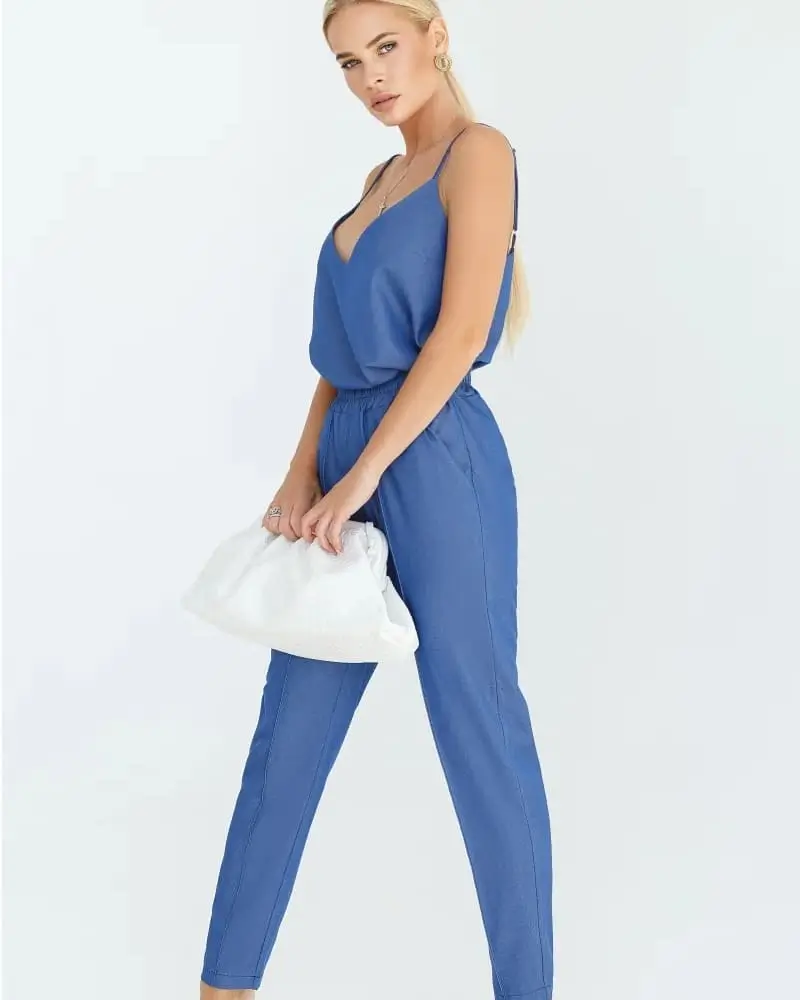 25 summer business casual outfit 2026 minimal blue jumpsuit for effortless summer polish
