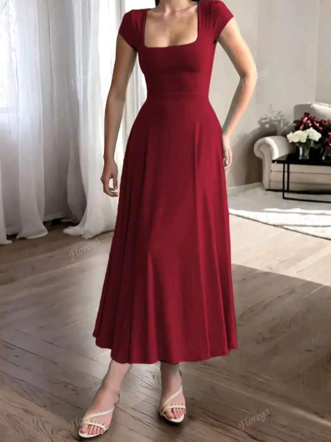 summer clothes essentials 2026 Classic Red Midi Dress That Speaks for Itself