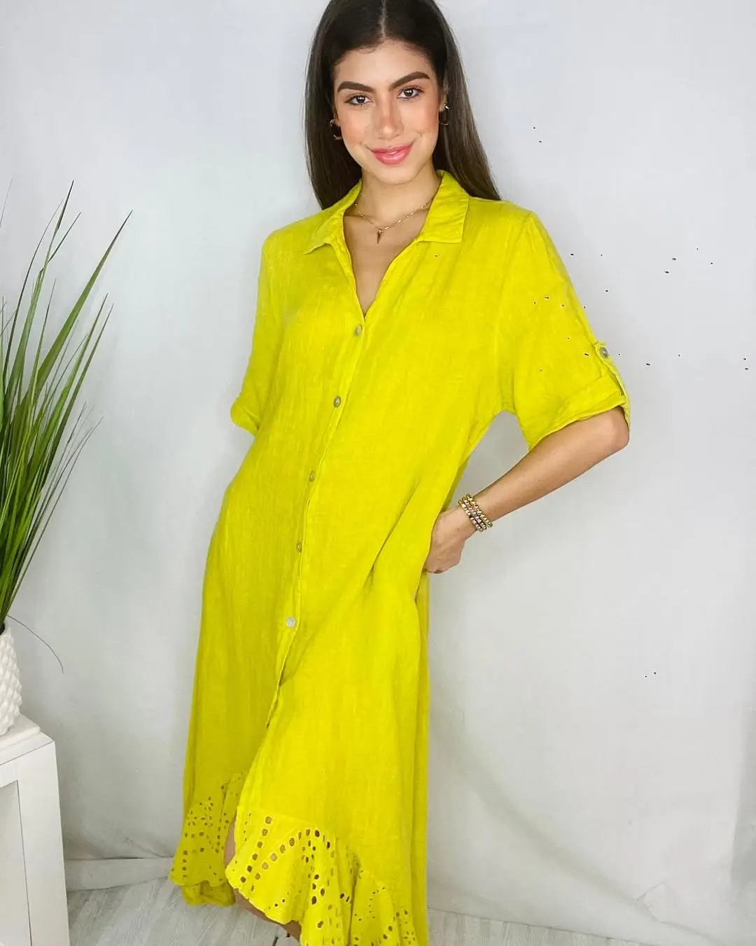 summer clothes essentials 2026 Bright Linen Shirt Dress That Carries the Whole Outfit