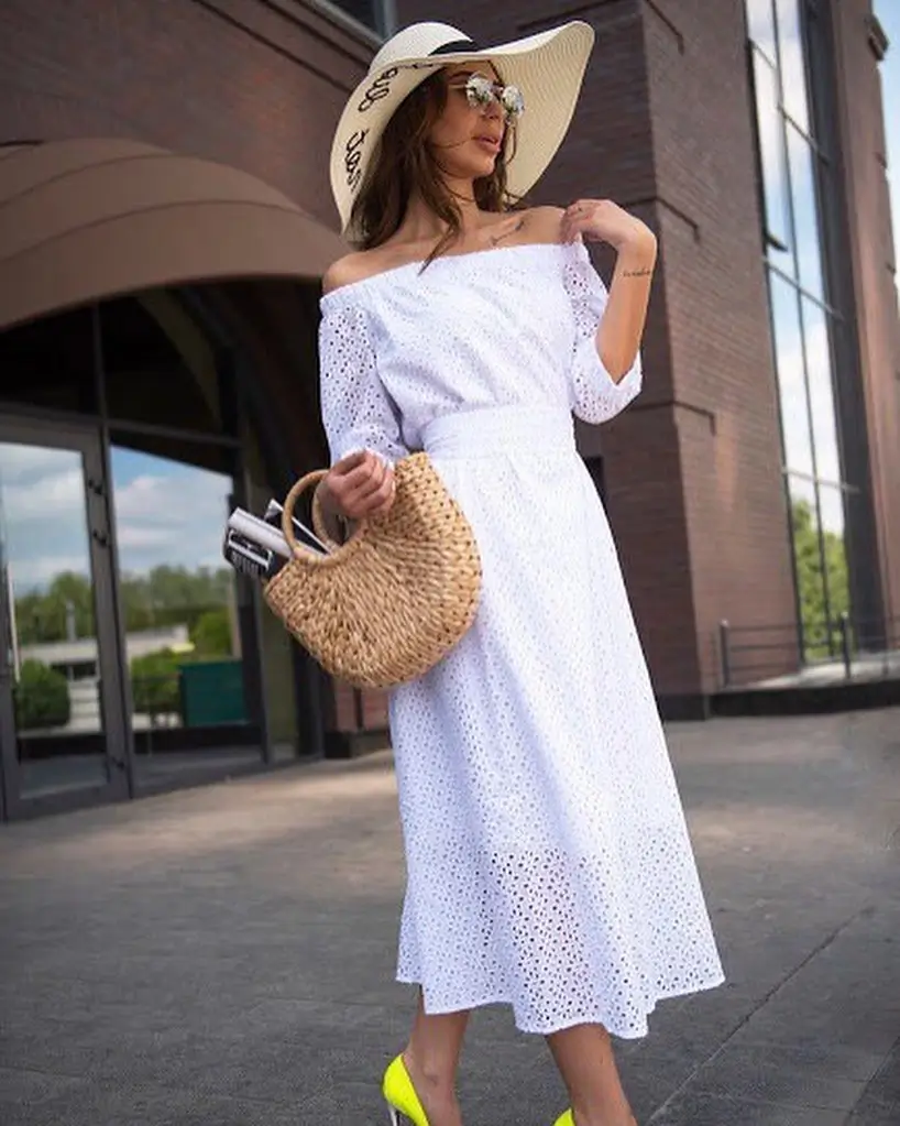 summer cotton dresses 2026 Off Shoulder White Cotton Dress That Feels Like A Summer Escape