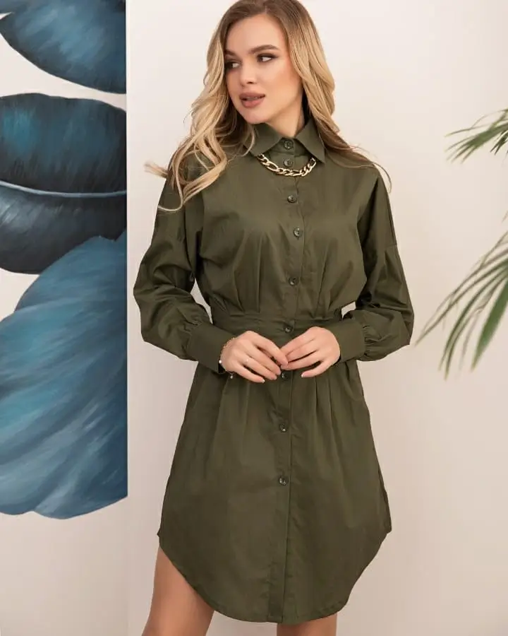 summer cotton dresses 2026 Structured Green Shirt Dress That Feels Fresh And Confident