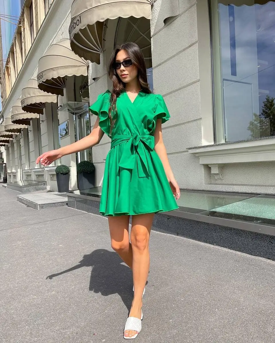 summer cotton dresses 2026 Fresh Green Cotton Mini That Feels Like Pure Energy