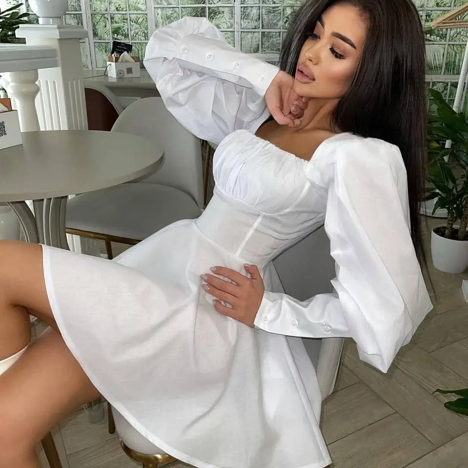 summer cotton dresses 2026 Crisp White Cotton Mini That Feels Structured Yet Feminine