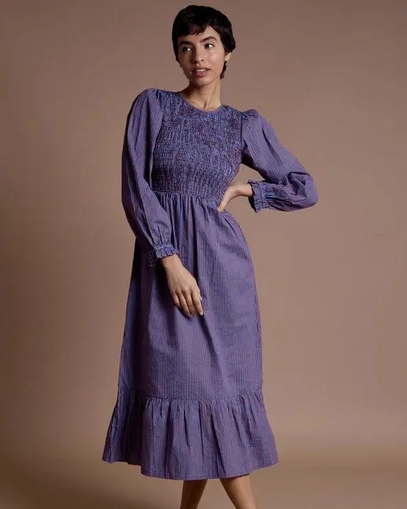 summer cotton dresses 2026 Soft Purple Smocking That Feels Like Quiet Luxury