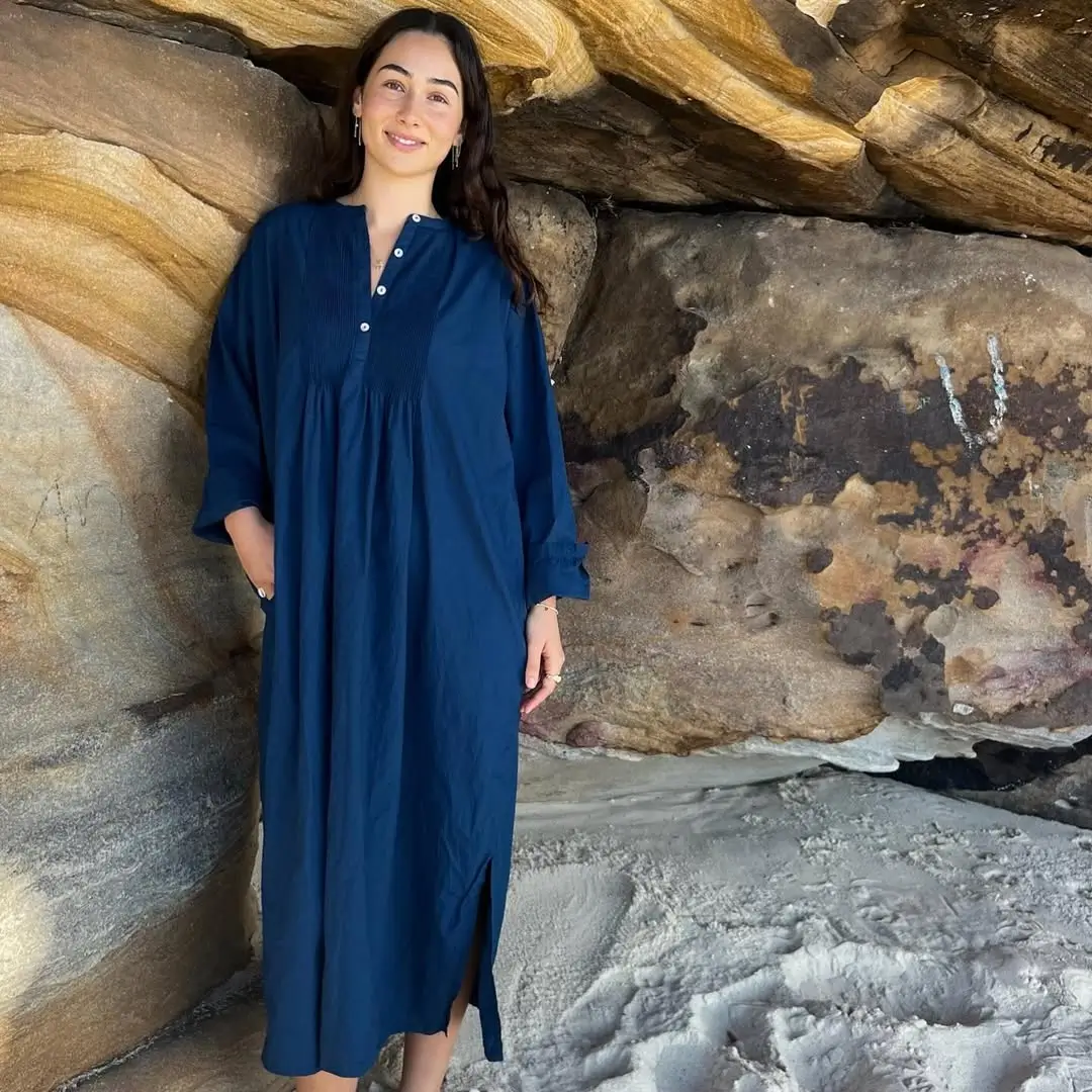 summer cotton dresses 2026 Relaxed Navy Cotton Dress That Feels Like A Breath Of Fresh Air