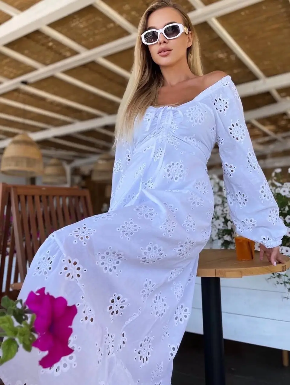 summer cotton dresses 2026 Effortless Eyelet Maxi That Feels Like A Vacation Mood