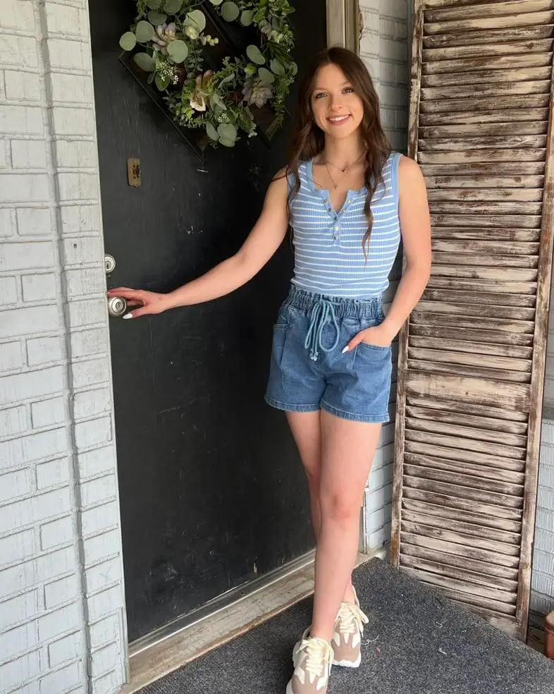 22 summer denim shorts 2026 Soft Stripes and Laid Back Charm