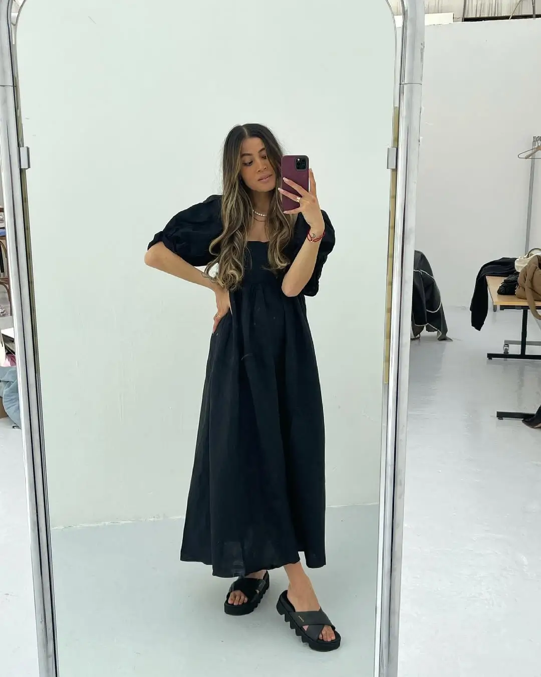 summer flowy maxi dresses 2026 Minimal Black Volume That Feels Effortless