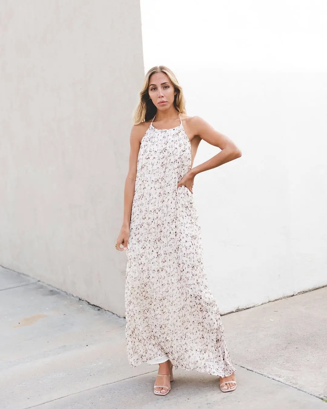 summer flowy maxi dresses 2026 Soft Neutral Floral That Feels Quietly Feminine