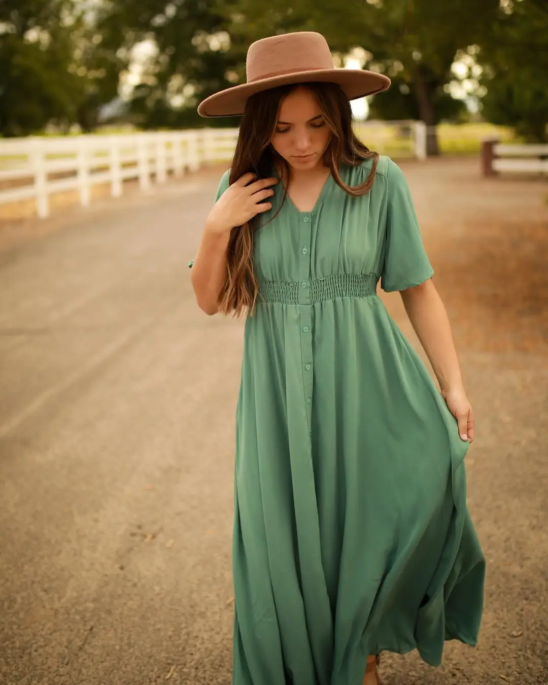 summer flowy maxi dresses 2026 Soft Green Buttoned Maxi With Everyday Ease