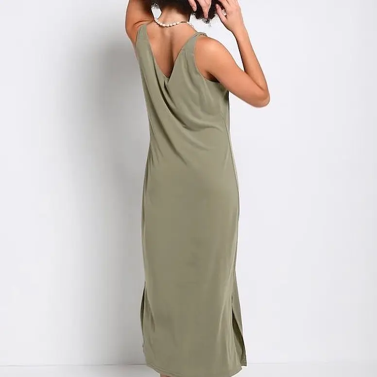 24 summer sleeveless dresses 2026 Olive Slip Dress That Feels Effortlessly Grown Up