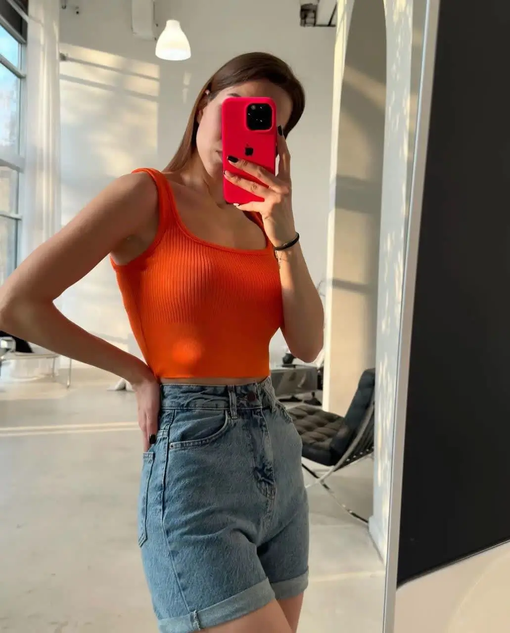 25 summer sleeveless tops 2026 Bright Orange Confidence and Everyday Cool