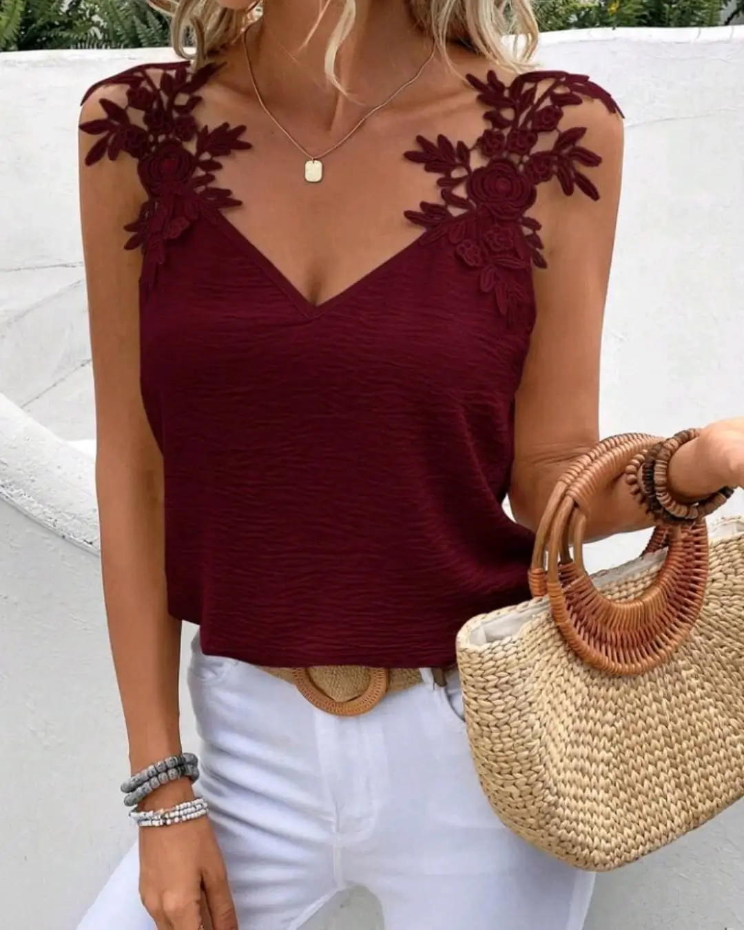 25 summer sleeveless tops 2026 Romantic Textures and Effortless Summer Femininity