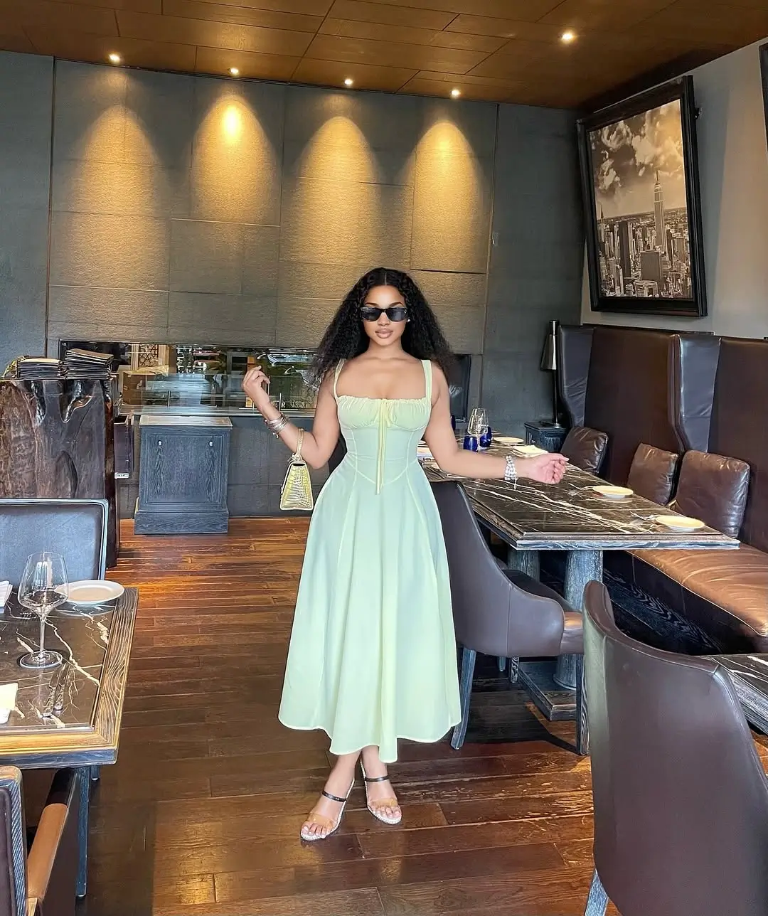 25 summer sundresses 2026 Soft Green Midi Dress with Modern Feminine Lines