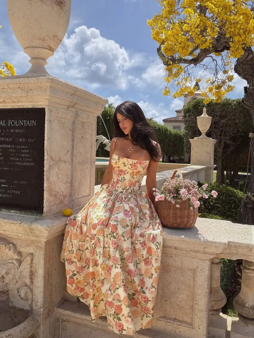 25 summer sundresses 2026 Romantic Floral Midi with Vintage Garden Energy