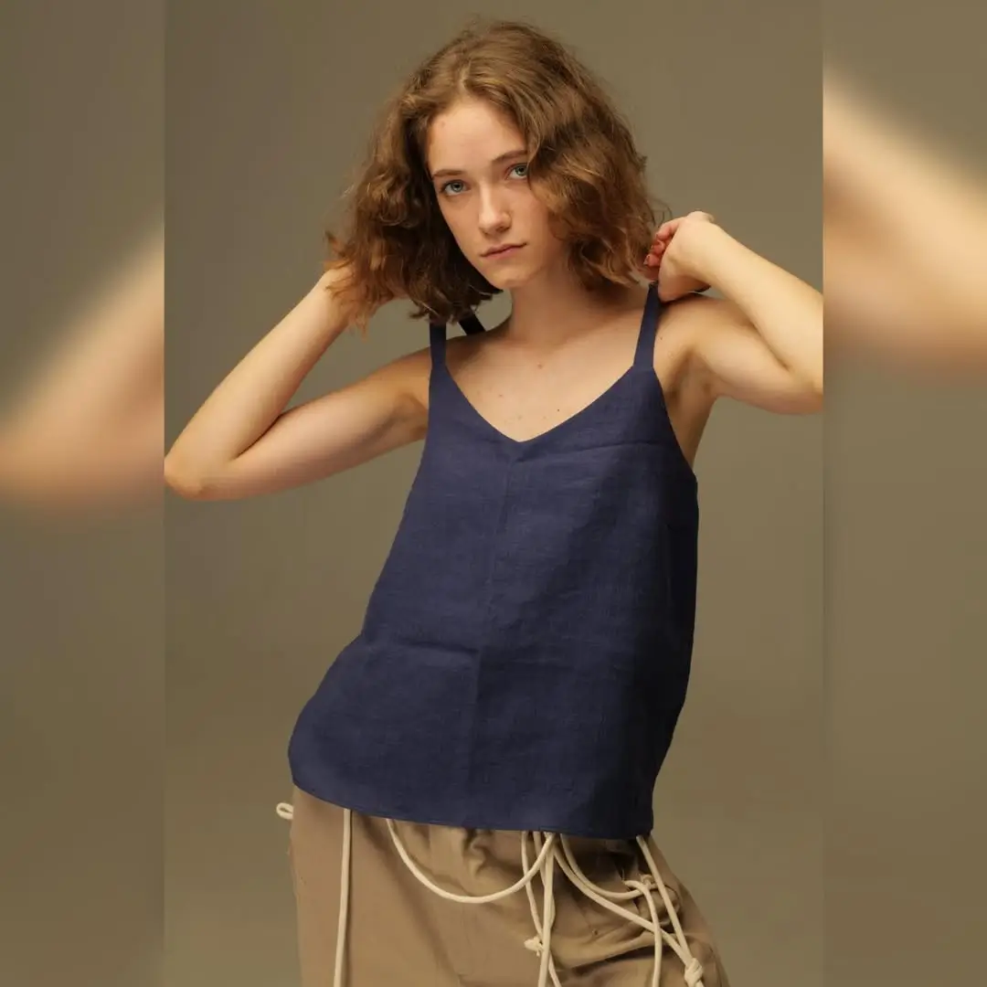 24 summer tops outfit 2026 Effortless navy tones with relaxed tailoring
