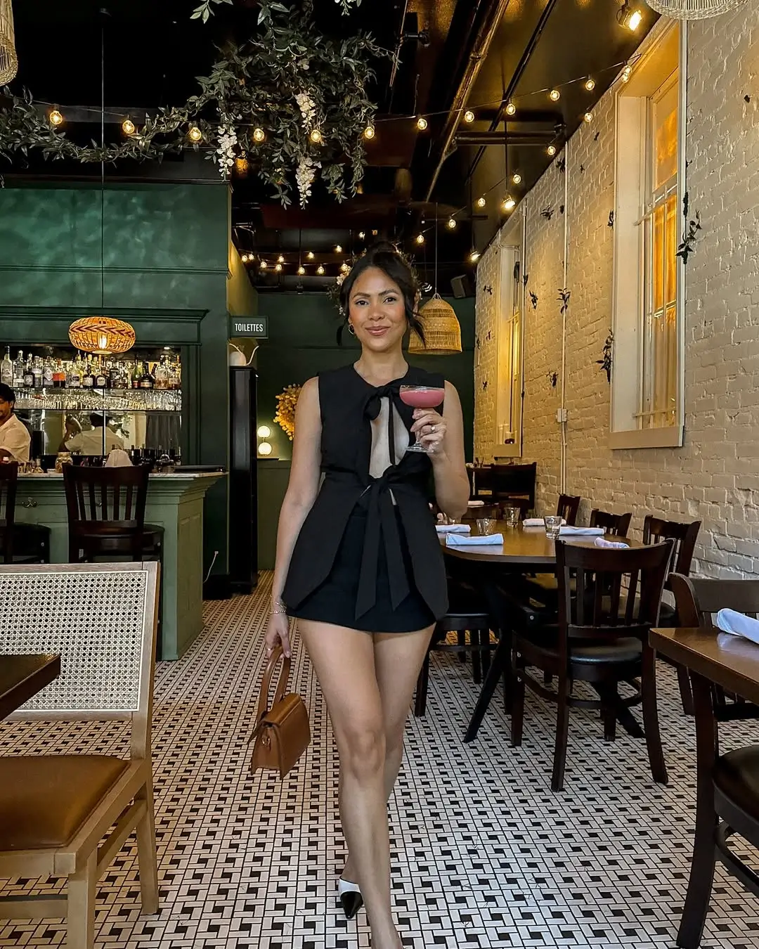 Sunday summer brunch outfits 2026 Minimal Black with a Flirty Edge