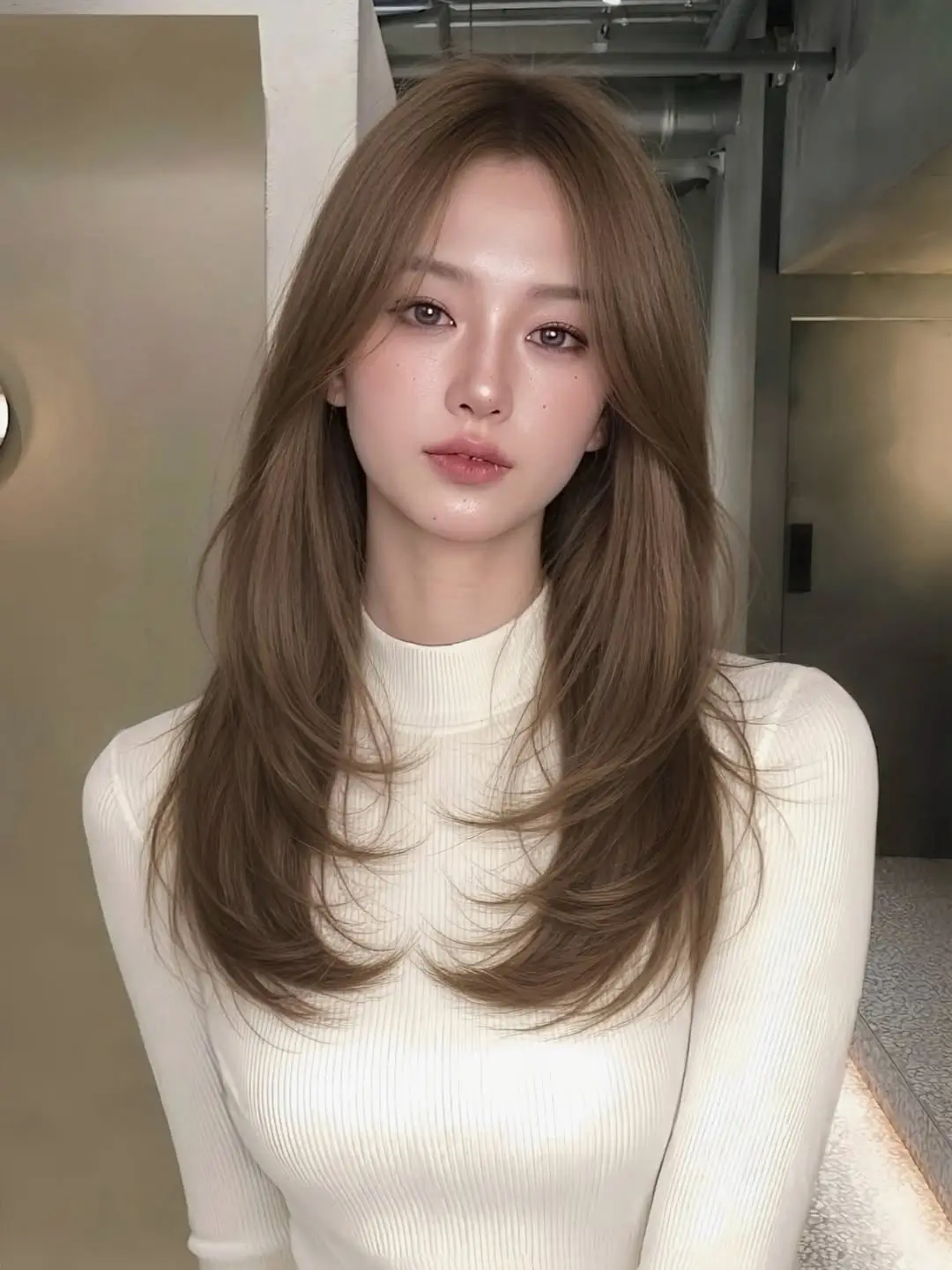 textured summer haircuts for thin fine hair 2026 Feathered medium long cut with soft volume layers