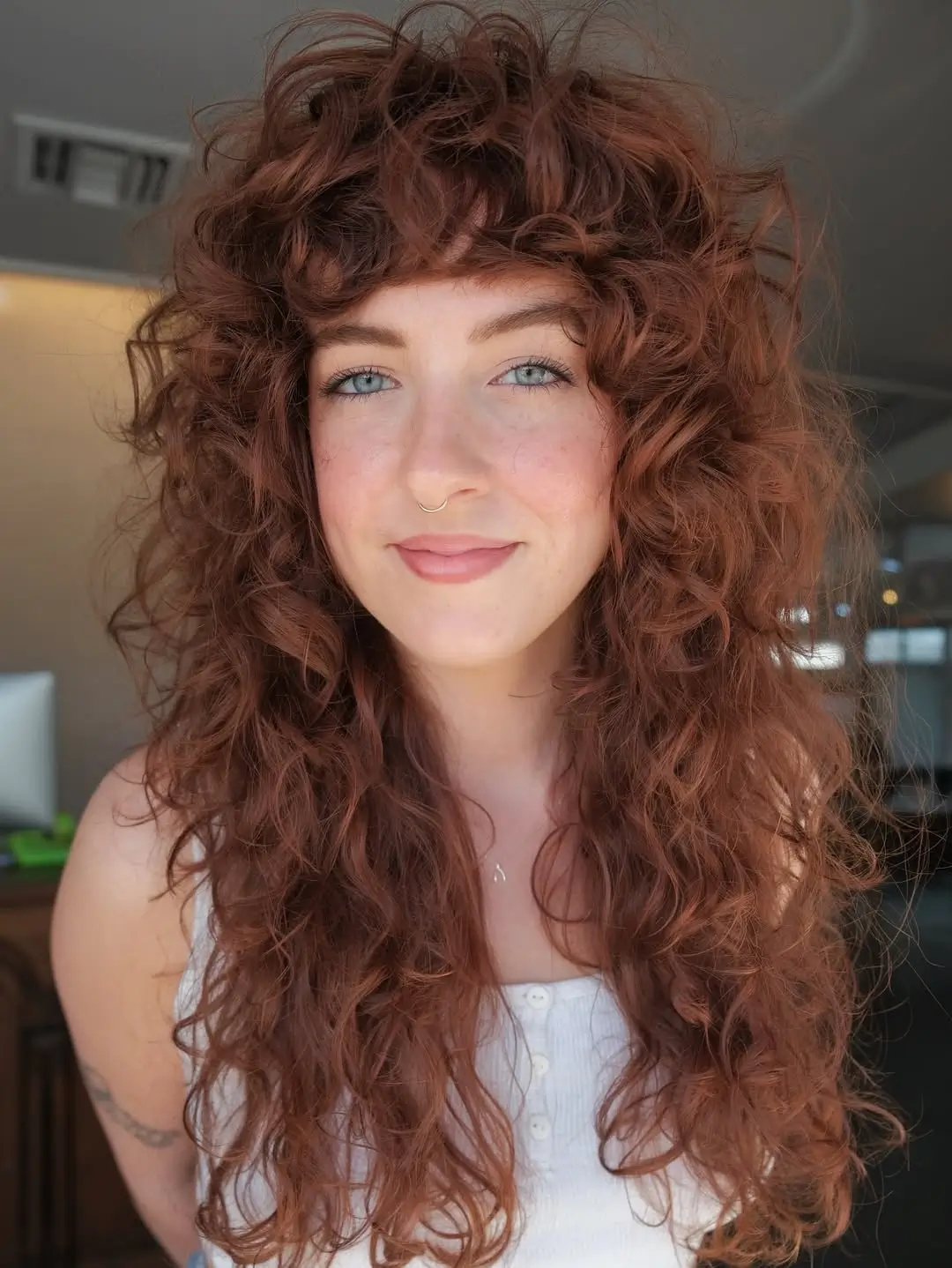 textured summer shag haircut 2026 Long Curly Shag With Voluminous Shape