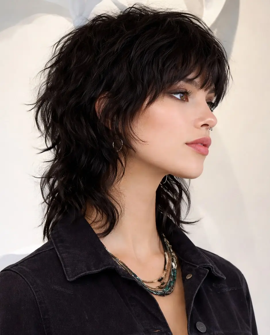 textured summer shag haircut 2026 Classic Mid Length Shag With Soft Volume