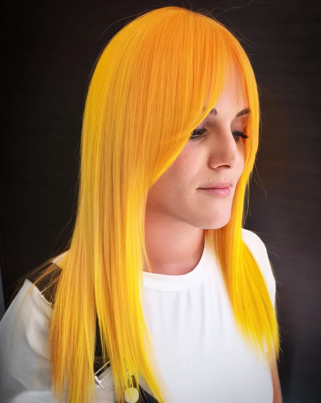 trendy summer hair color ideas 2026 Sunny Citrus Yellow With Bold Editorial Energy