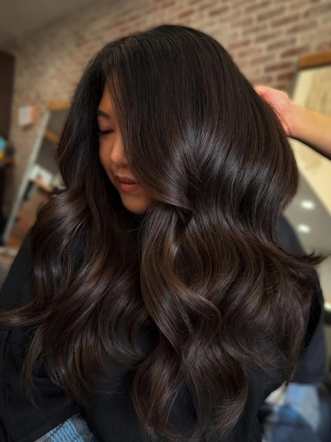 warm summer hair color ideas for brunettes 2026 Espresso Brunette With Soft Velvet Waves