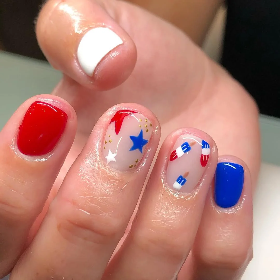 23 4th of july nails 2026 Minimalist Popsicle Nails For A Cute Summer Mood