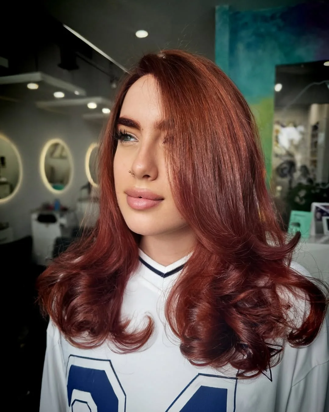bold summer cowgirl copper hair color 2026 deep ruby sculpted ends