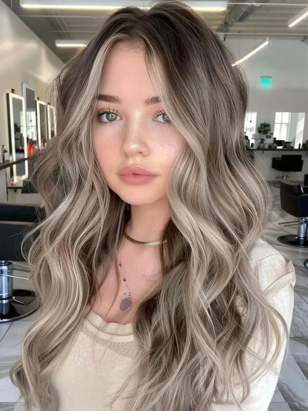 cool summer ash blonde hair color 2026 Smoky Vanilla Waves With Expensive Dimension