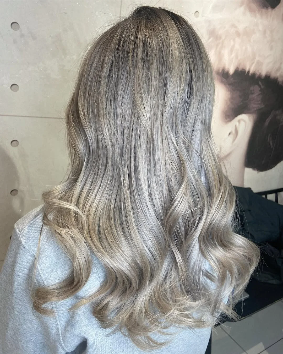 cool summer ash blonde hair color 2026 Soft Champagne Ash Blonde With Romantic Curls