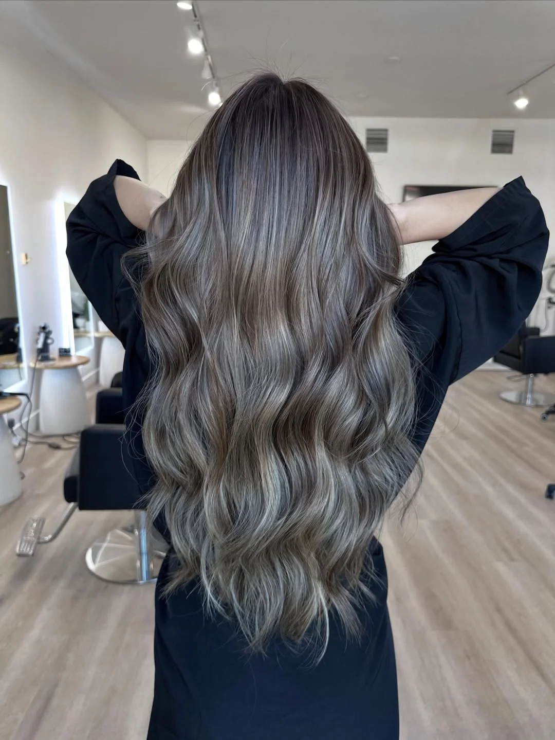 cool summer ash blonde hair color 2026 Smoky Ash Brunette Melt With Glossy Summer Lengths