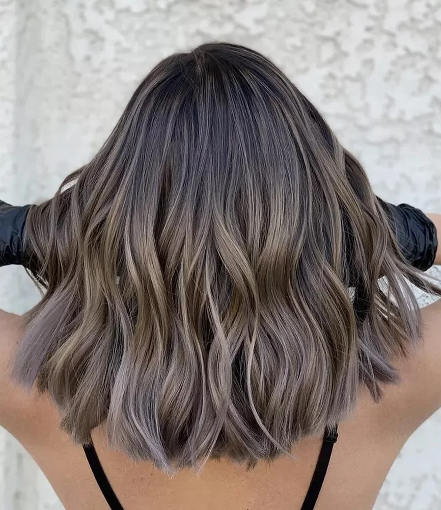 19 cool-toned summer mushroom brown hair color 2026 Short Mushroom Brown Balayage With Smokey Taupe Ends