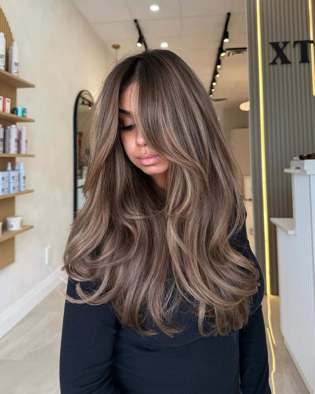 19 cool-toned summer mushroom brown hair color 2026 Airy Ash Brown Layers With Smokey Ribbon Highlights